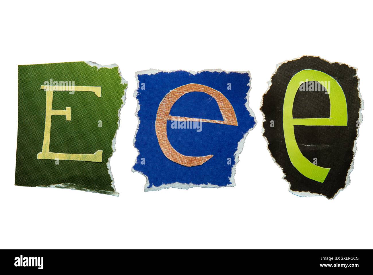 e-alphabet-torn-from-a-magazine-paper-on-white-background-with-clipping-path-ransom-note-style-letters-2XEPGCG.jpg